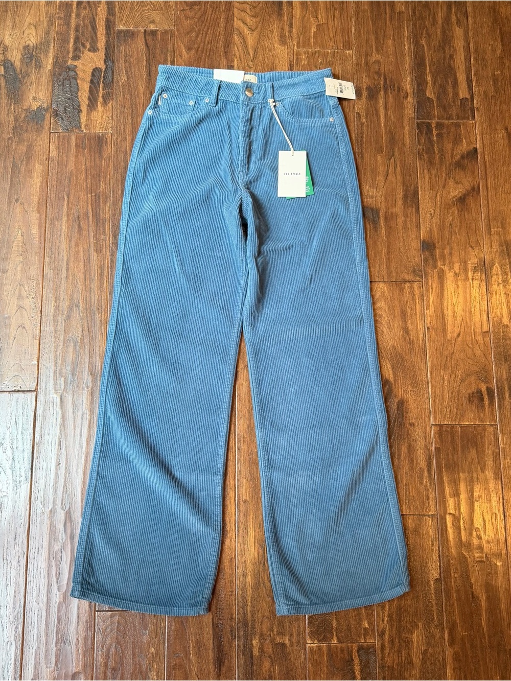 DL1961 Gisele Wide Leg Corduroy Pants Marseille Blue Size 25 NWT - Picture 3 of 9
